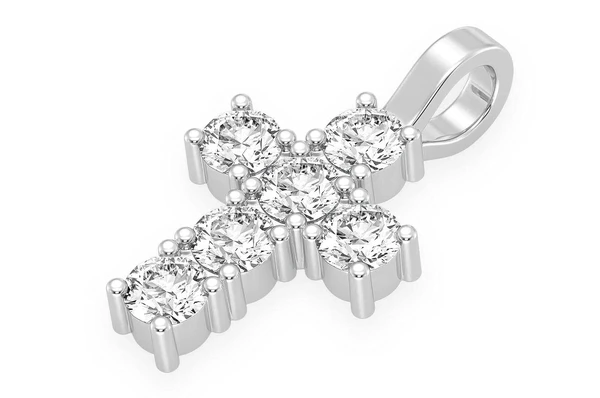 1.25CTW Round Diamond Cross Pendant  customdiamjewel   