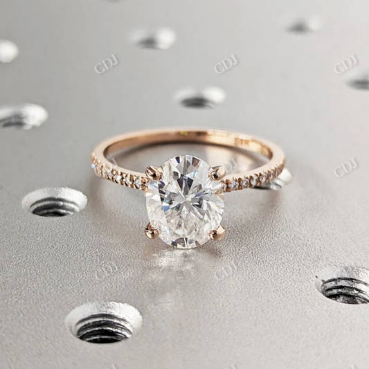 2.5CT Oval Cut Moissanite Eternity Engagement Ring  customdiamjewel 10KT Rose Gold VVS-EF