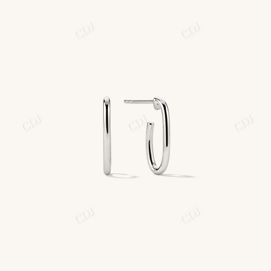 14k Gold Paperclip Hoop Earrings  customdiamjewel Sterling Silver White Gold 