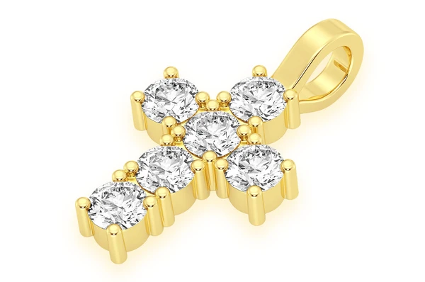 1.25CTW Round Diamond Cross Pendant  customdiamjewel   