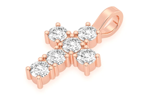 1.25CTW Round Diamond Cross Pendant  customdiamjewel   