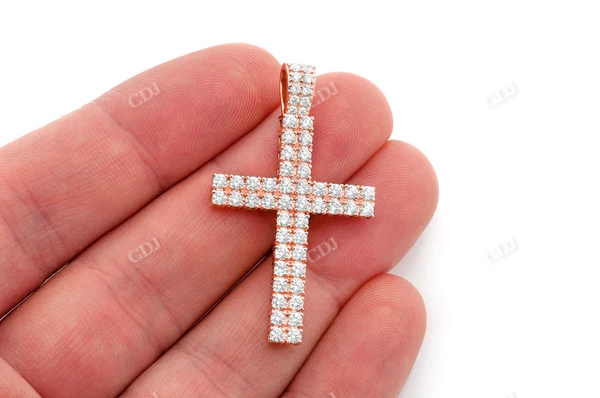 2.25CTW Two Row Diamond Cross Pendant  customdiamjewel   