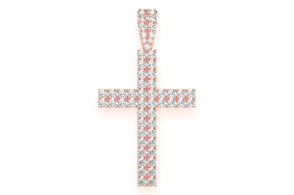 2.25CTW Two Row Diamond Cross Pendant  customdiamjewel   