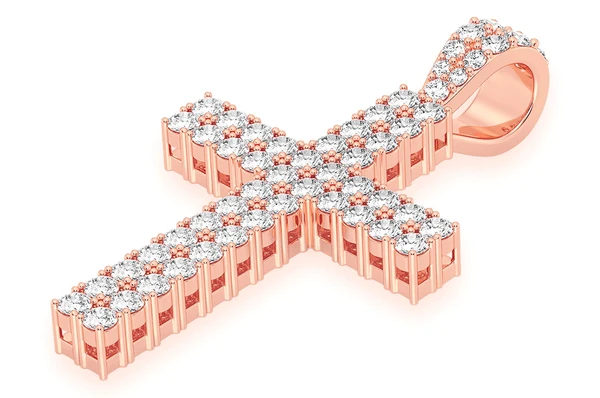 2.25CTW Two Row Diamond Cross Pendant  customdiamjewel   