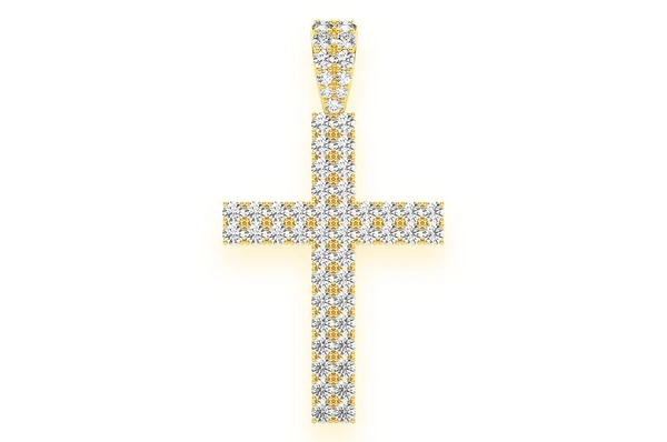 2.25CTW Two Row Diamond Cross Pendant  customdiamjewel   