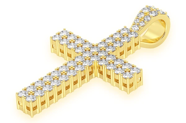 2.25CTW Two Row Diamond Cross Pendant  customdiamjewel   