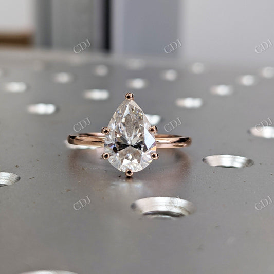 2.00CT Pear Cut Moissanite Engagement Ring  customdiamjewel 10KT Rose Gold VVS-EF