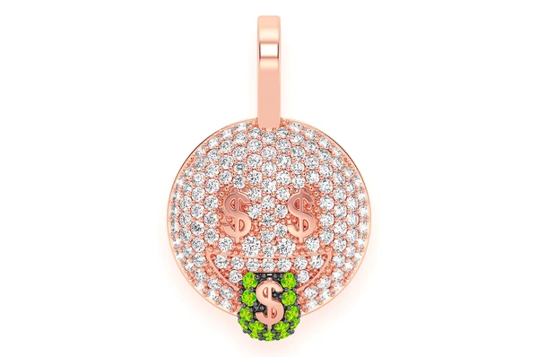 0.45CTW Diamond Money Face Pendant  customdiamjewel   