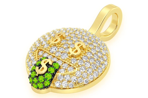 0.45CTW Diamond Money Face Pendant  customdiamjewel   