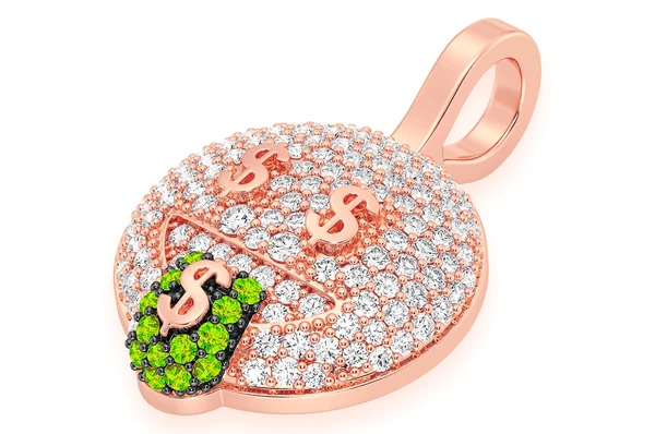 0.45CTW Diamond Money Face Pendant  customdiamjewel   
