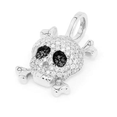 0.45CTW Iced Out Skull And Crossbones Pendant  customdiamjewel   