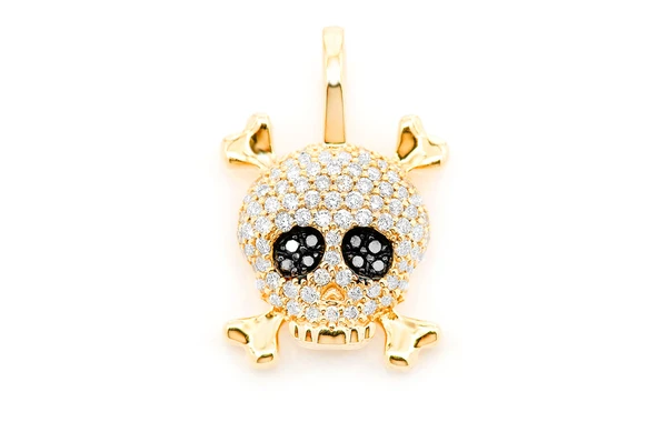 0.45CTW Iced Out Skull And Crossbones Pendant  customdiamjewel   