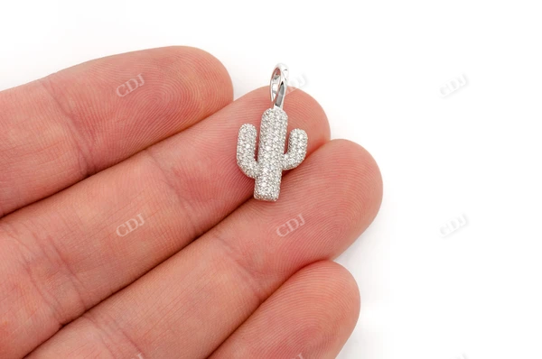 0.35CTW Cluster Diamond Cactus Pendant  customdiamjewel   
