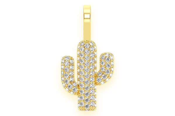 0.35CTW Cluster Diamond Cactus Pendant  customdiamjewel   