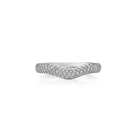 0.42 CTW Natural Diamond Curved Pave Band Ring  customdiamjewel 10KT White Gold VVS-EF