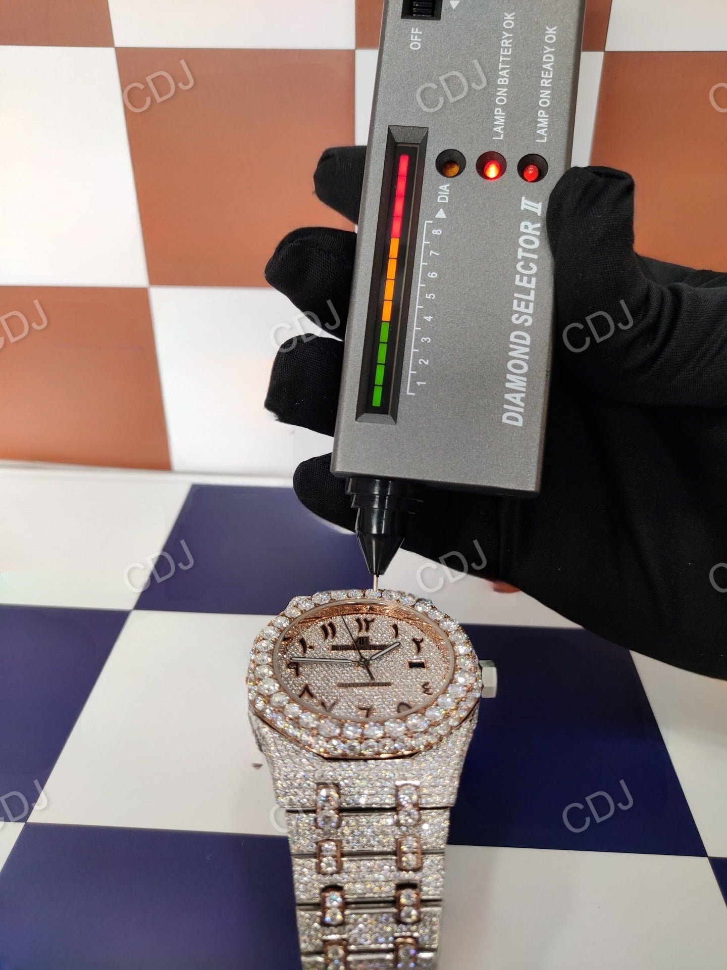 Two Tone Moissanite Diamond Set Iced Out Watch customdiamjewel