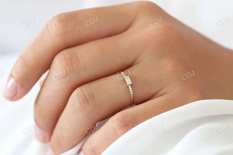 0.25CTW Minimalist Baguette Lab Grown Diamonds Solitaire Band  customdiamjewel   