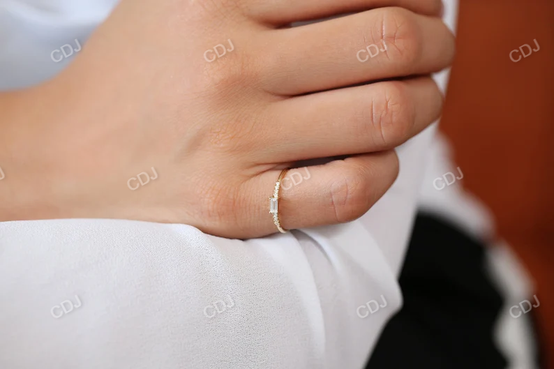 0.25CTW Minimalist Baguette Lab Grown Diamonds Solitaire Band  customdiamjewel   