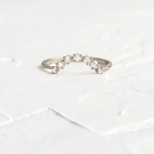 0.9CTW U Shape Natural Diamond Wedding Band  customdiamjewel 10KT White Gold VVS-EF