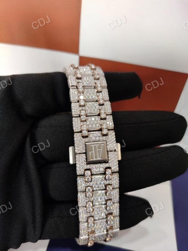 Two Tone Moissanite Diamond Set Iced Out Watch customdiamjewel