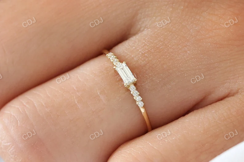 0.25CTW Minimalist Baguette Lab Grown Diamonds Solitaire Band  customdiamjewel   