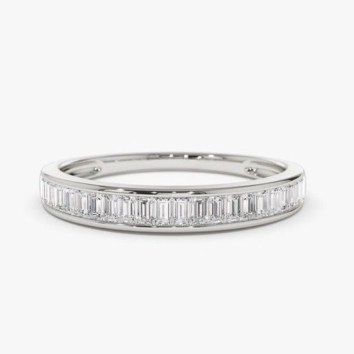 0.40CTW Baguette Cut Natural Diamond Channel Set Wedding Band  customdiamjewel 10KT White Gold VVS-EF