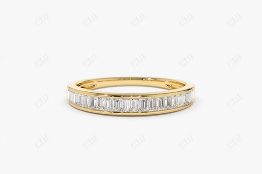 0.40CTW Baguette Cut Lab Grown Diamond Wedding Band  customdiamjewel 10KT Yellow Gold VVS-EF