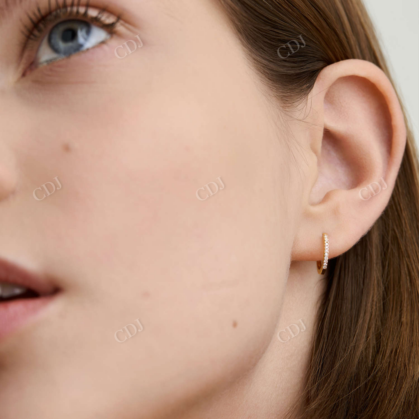0.063CT Lab Grown Diamond Pave Hoops Earring