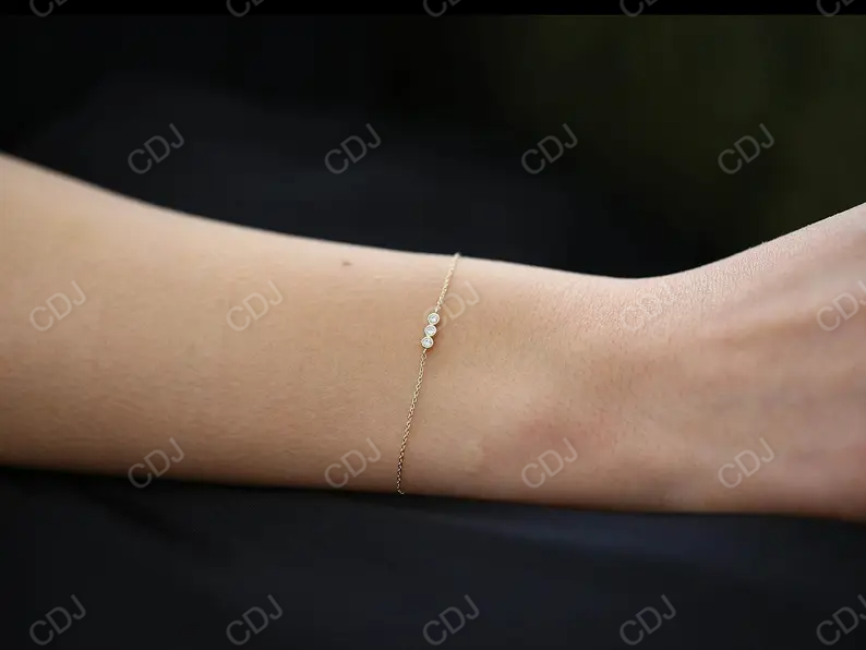 Trio Lab Grown Diamond Bracelet in 14k Solid Gold