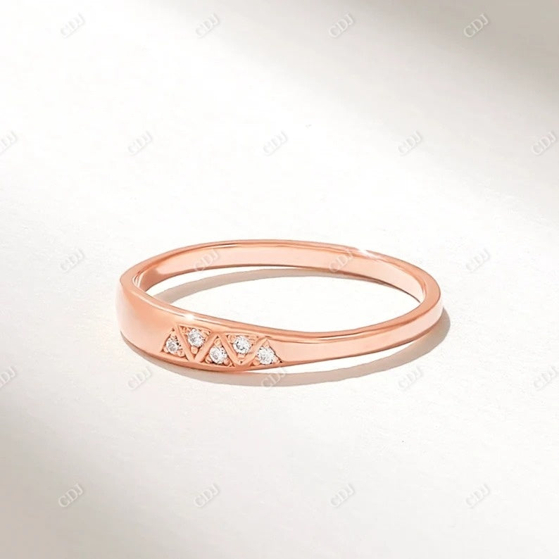 0.03CT Round Cut Lab Grown Diamond Ring  customdiamjewel 10K Rose Gold VVS-EF