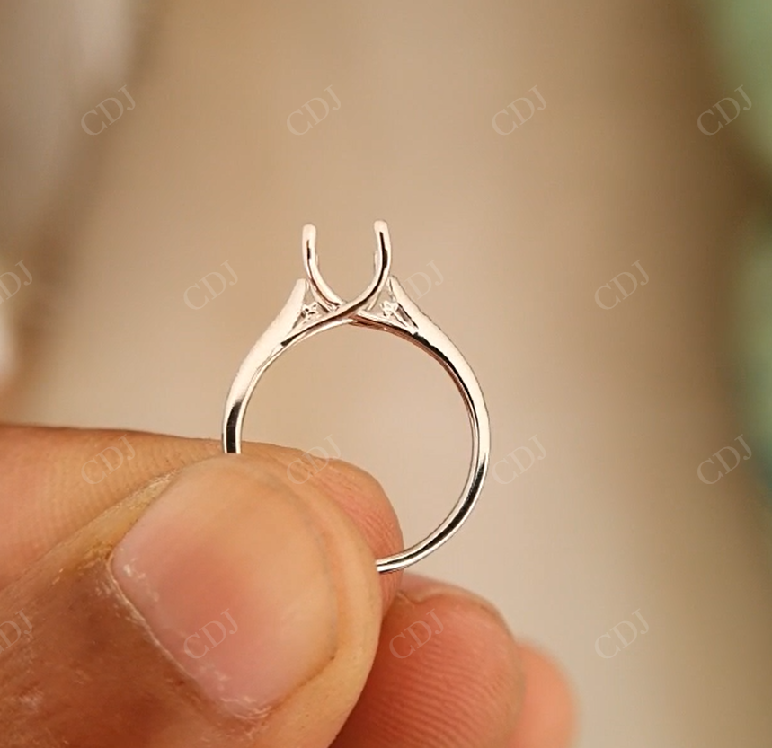 Mounting Radiant Cut Solitaire Moissanite Engagement Ring  customdiamjewel   