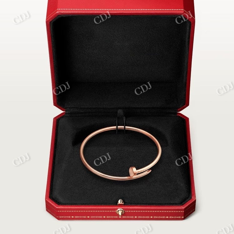 Fashion Simple Style Cartier Rose Gold Cuff Nail Bracelet  customdiamjewel   