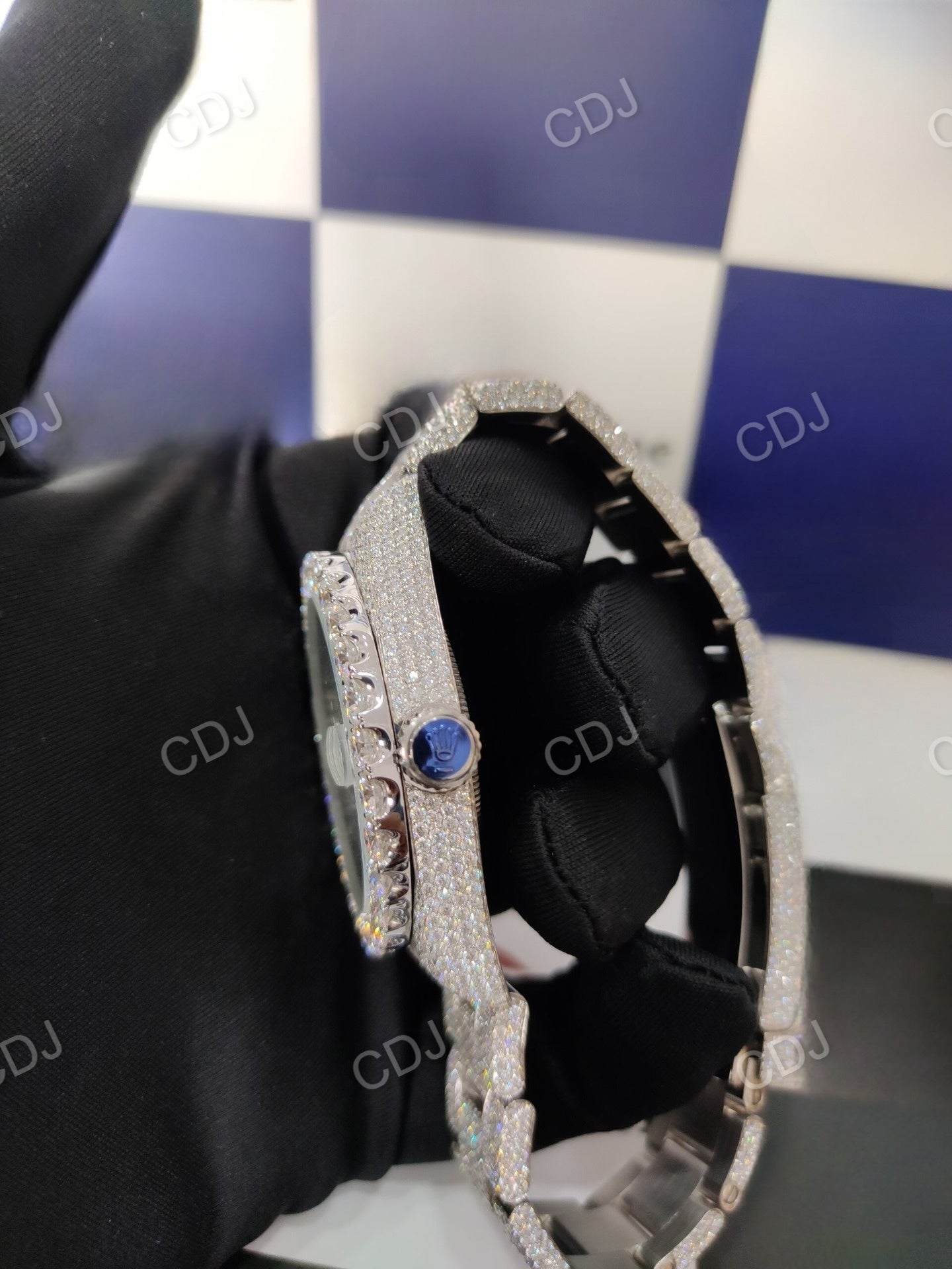 VVS Moissanite Full ICed Out Rolex Oyster Watch customdiamjewel