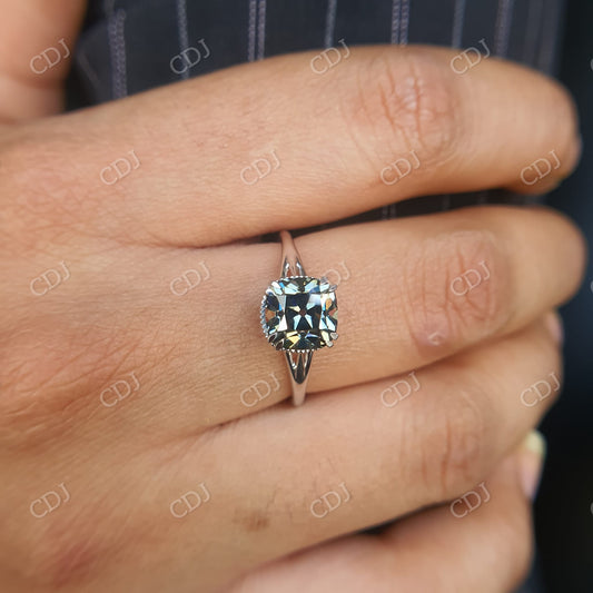 Old Mine Cushion Cut Moissanite Engagement Ring customdiamjewel