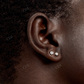 Round Cut Moissanite Full Bezel Set Sterling Silver Stud Earrings