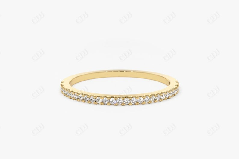 0.15CTW Stackable Lab Grow Diamond Wedding Band  customdiamjewel 10KT Yellow Gold VVS-EF