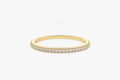 0.15CTW Natural Diamond White Gold Stackable Wedding Band  customdiamjewel 10KT Yellow Gold VVS-EF