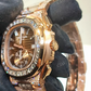 Rose Gold Patek Philippe Iced Out Custom Moissanite Watch customdiamjewel