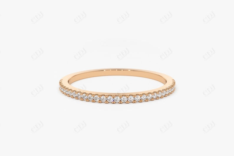 0.15CTW Stackable Lab Grow Diamond Wedding Band  customdiamjewel 10KT Rose Gold VVS-EF