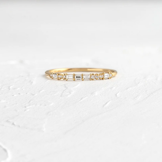 0.02CTW Minimalist Natural Diamond Wedding Band  customdiamjewel 10KT Yellow Gold VVS-EF