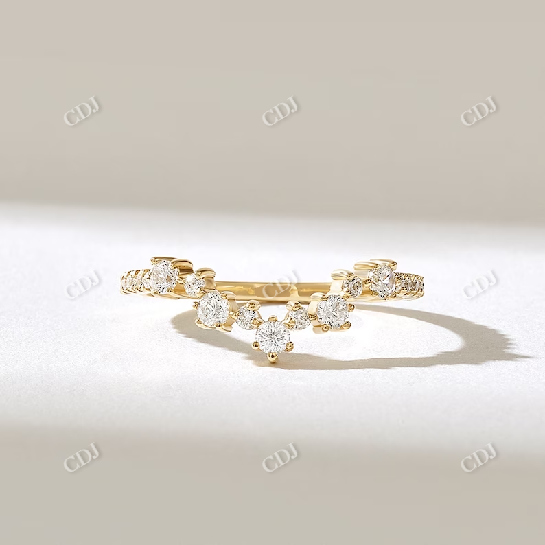 0.33CTW Round Lab Grown Diamond Curved Wedding Band  customdiamjewel   