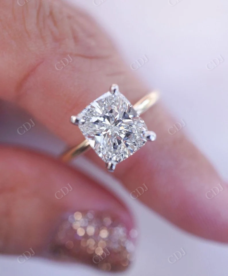 Antique Cushion Cut Moissanite Bridal Ring Set  customdiamjewel   