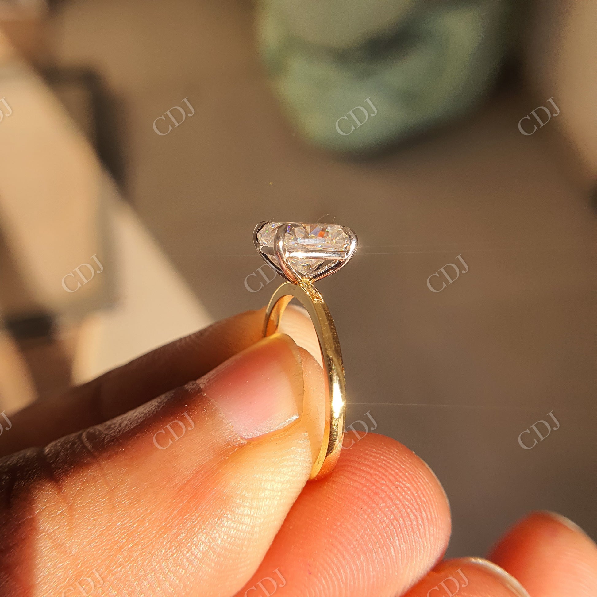 Antique Cushion Cut Moissanite Bridal Ring Set  customdiamjewel   