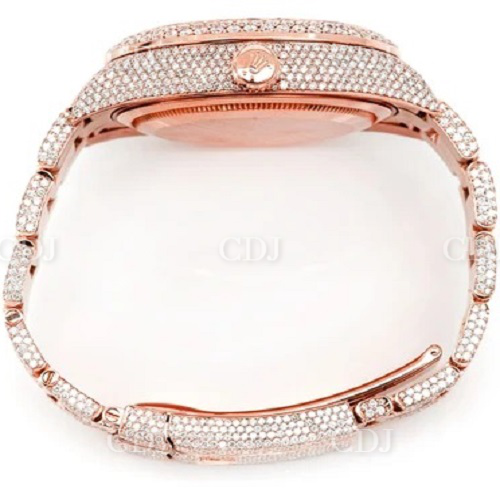 22.88 CTW Rose Gold pelted Diamond Watch  customdiamjewel   