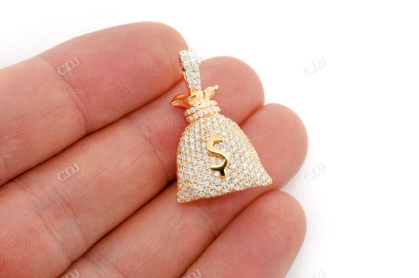 1.50CTW Diamond Money Bag White Gold Pendant customdiamjewel