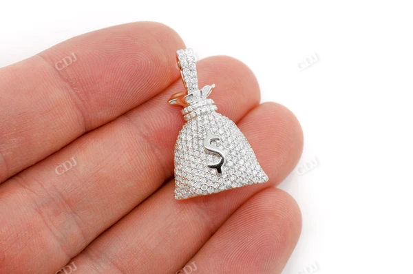 1.50CTW Diamond Money Bag White Gold Pendant customdiamjewel