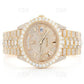 Fully Ice Out ROLEX 40MM Yellow Gold pelted Diamond Watch. (25.35CTW )