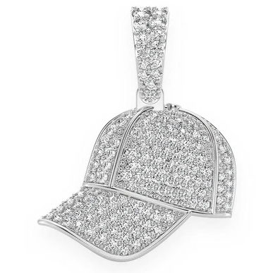 0.50CTW Cluster Diamond Ballcap White Gold Pendant customdiamjewel