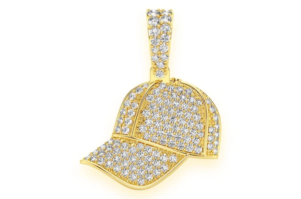 0.50CTW Cluster Diamond Ballcap White Gold Pendant customdiamjewel