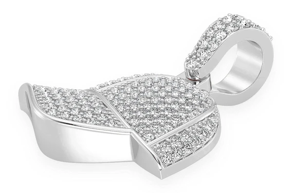 0.50CTW Cluster Diamond Ballcap White Gold Pendant customdiamjewel